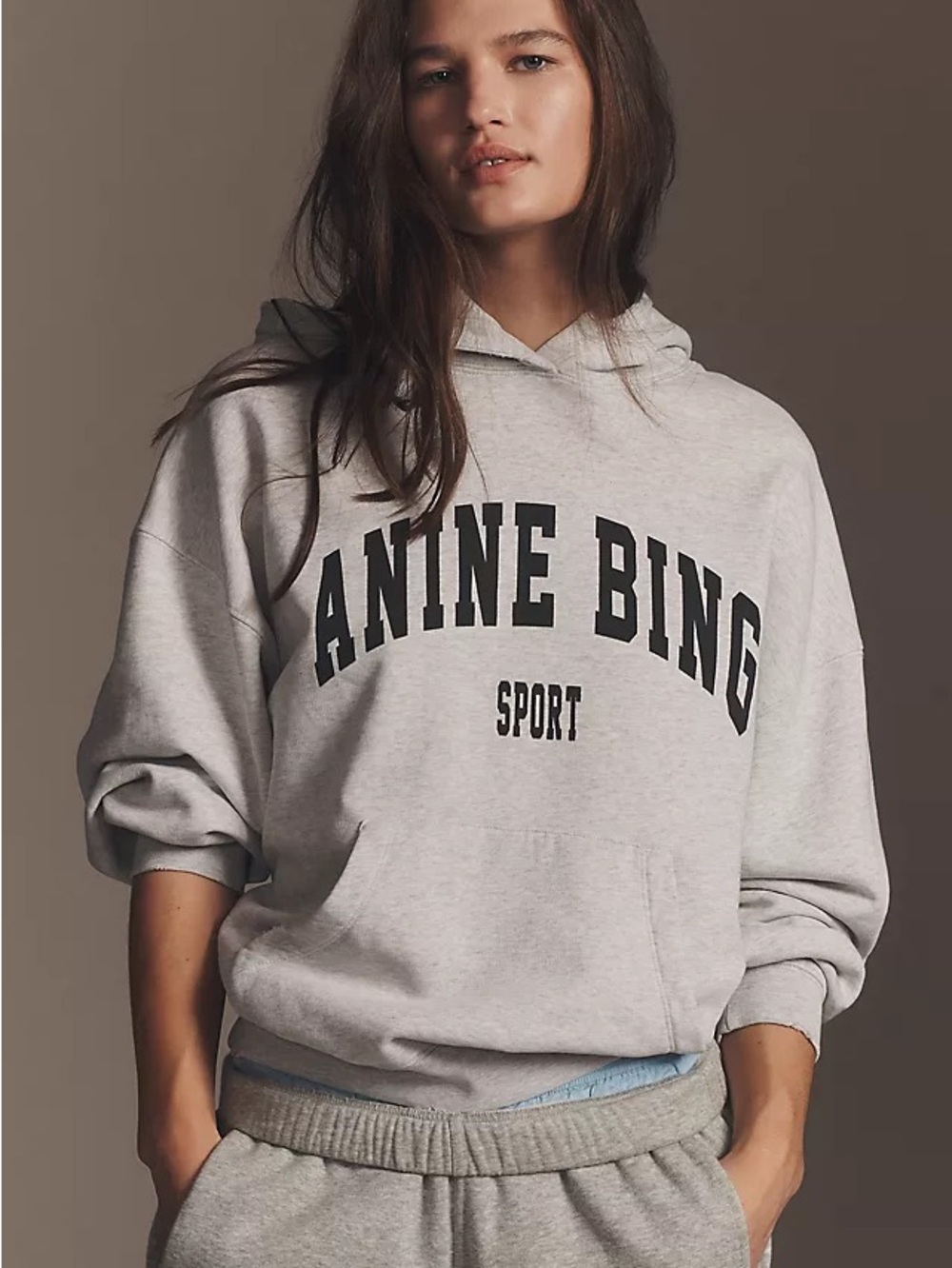 𝗔𝗕 🤍 Anine Bing Sport Harvey Grey Hoodie Sweater  XXS